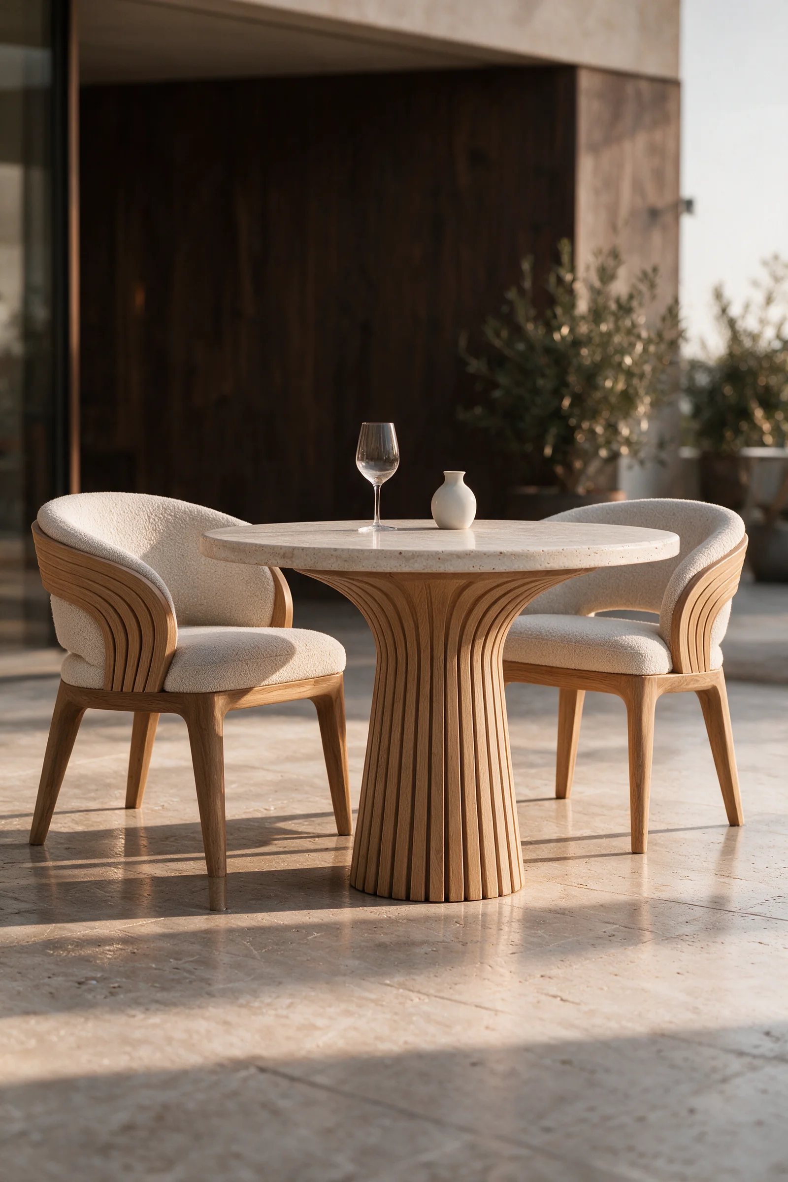Restaurant with Hospitality Dining Chairs and Restaurant Tables in golden light