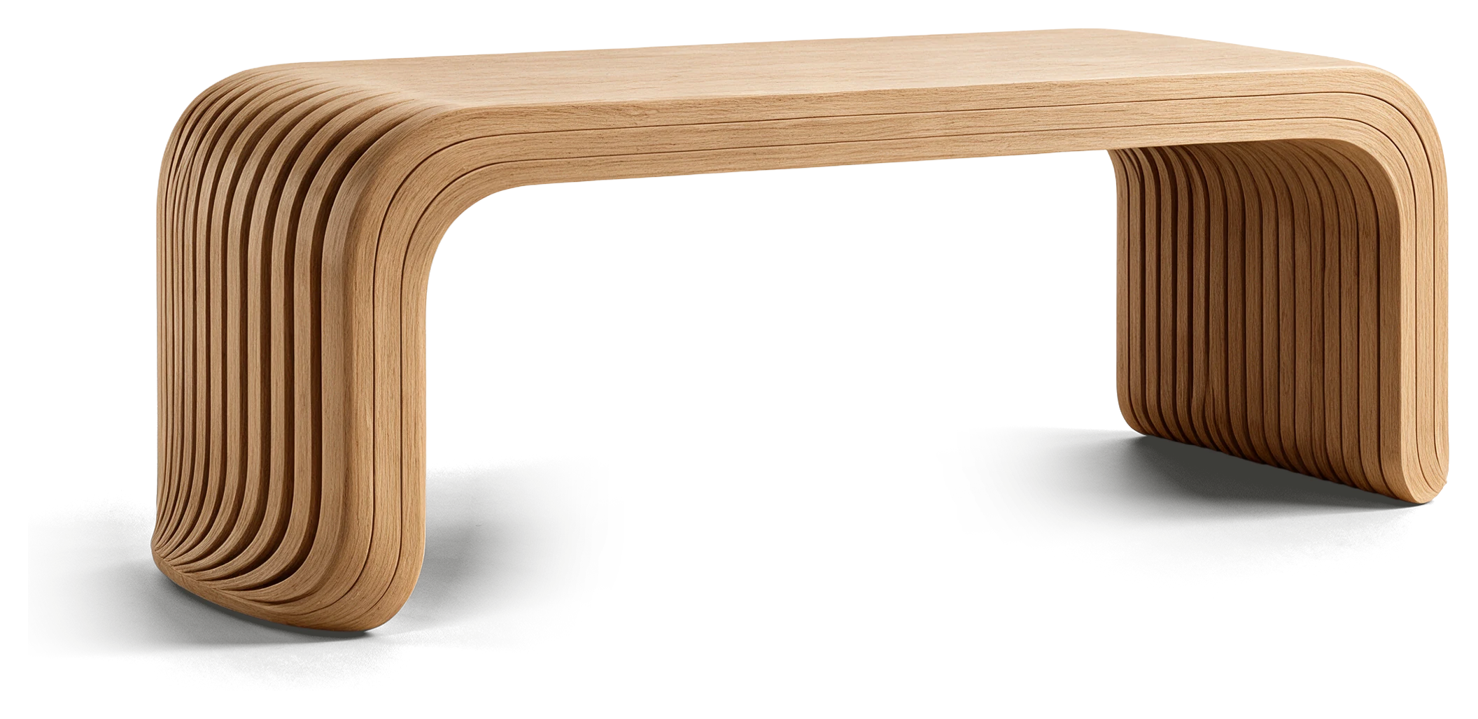 Executive Desk in Light Oak, three-quarter view